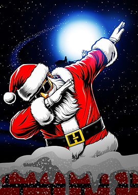 Dabbing Santa Claus in the Night