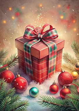 Festive Christmas Gift with Ornaments
