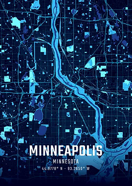 Minneapolis Midnight City Map