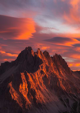 Mountain Peak at Sunset