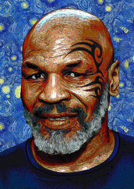Mike Tyson Starry Night Portrait