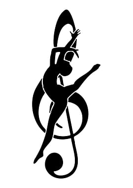 Dancer Silhouette with Treble Clef