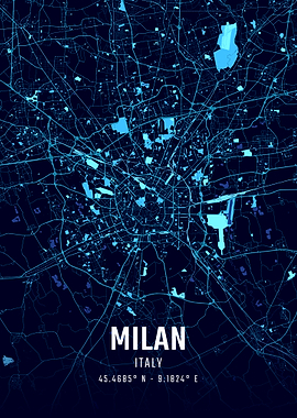 Milan Midnight City Map