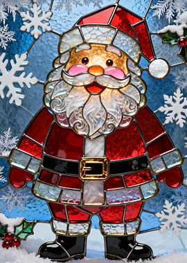 Stained Glass Santa Claus Decoration