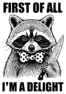 Raccoon with Knife: Delightful Danger