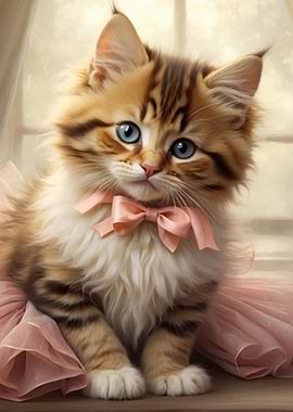 Cute Kitten in Pink Tutu