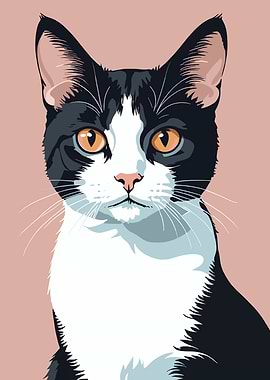 Black and White Cat Portrait
