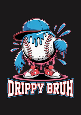 Drippy Bruh Baseball Cartoon