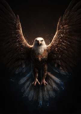 Majestic Eagle with Spread Wings