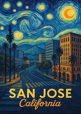San Jose California Starry Night