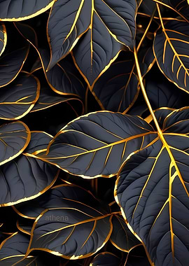 Black and Gold Leaf Pattern