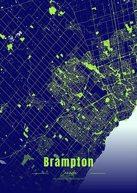 Brampton Canada City Map Art