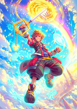 Kingdom Hearts Sora Keyblade Artwork