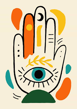 Hamsa Hand with Eye Poster