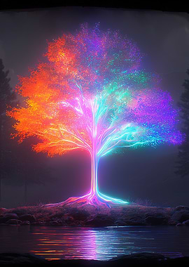 Colorful Glowing Tree