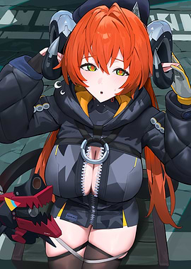 Girl with Horns and Dragon