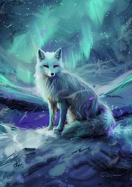 Arctic Fox Digital Painting