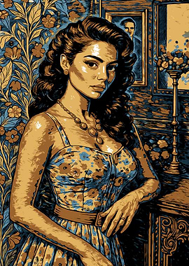 Elegant Woman Portrait in Vintage Style