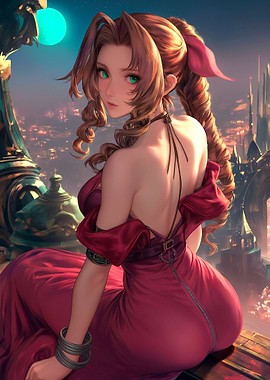 Aerith Gainsborough in Red Dress
