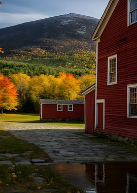 Autumnal Farmhouse Landscape