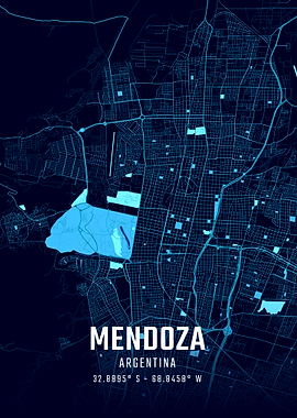 Mendoza Midnight City Map