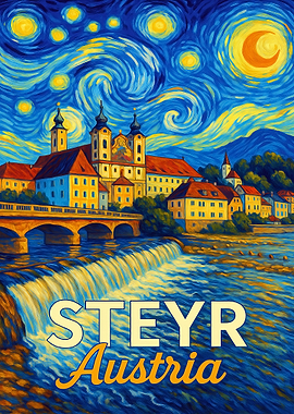 Steyr Austria Van Gogh Style Painting