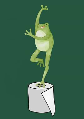 Frog on Toilet Paper Roll