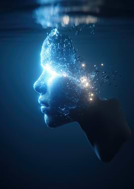 Underwater Face of Light and Water