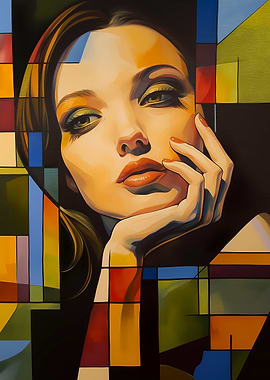 Geometric Abstract Portrait of a Woman