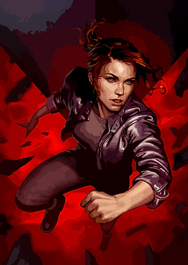 Dynamic Woman in Action Pose