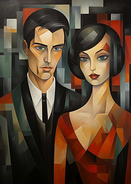 Cubism Geometric Couple