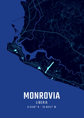 Monrovia Midnight City Map