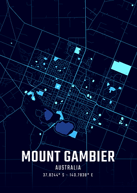 Mount Gambier Midnight City Map