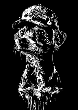 Dog with Amsterdam Cap Illustration