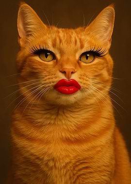 Glamorous Cat with Makeup