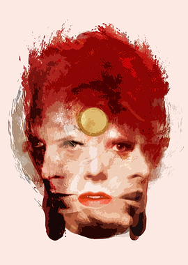 David Bowie Watercolor Portrait