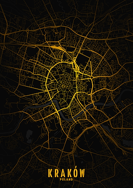 Krakow Golden City Map