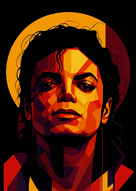 Michael Jackson Portrait - Geometric Art