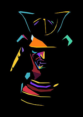 Colorful Samurai Warrior Pop Art