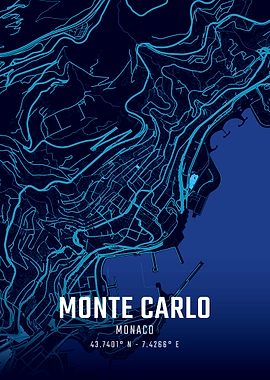 Monte Carlo Midnight City Map