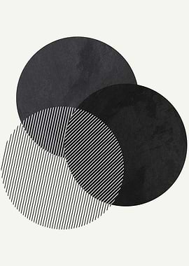Abstract Black and White Circles