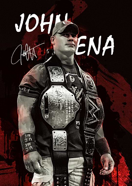 John Cena with Championship Belts