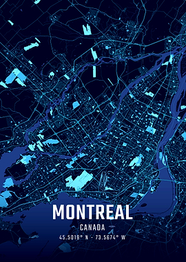 Montreal Midnight City Map