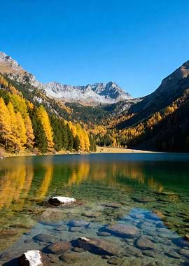 Alpine Lake in Autumn