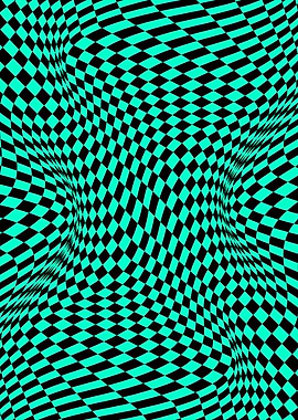 Abstract Checkerboard Optical Illusion