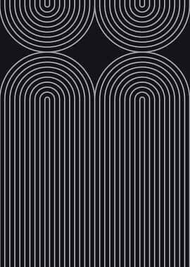 Minimalist Arches on Black Background