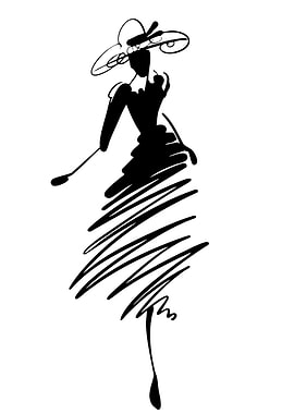 Fashion Sketch of Woman in Dress