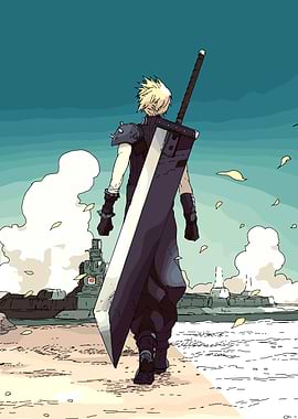 Cloud Strife Walking Away