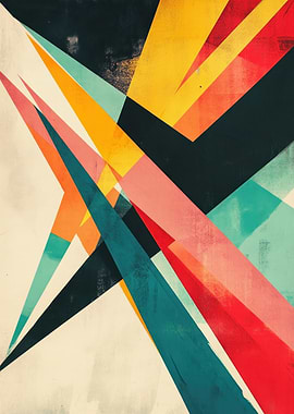Abstract Geometric Colorful Composition