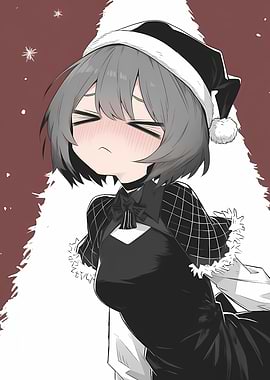 Anime Girl in Santa Hat